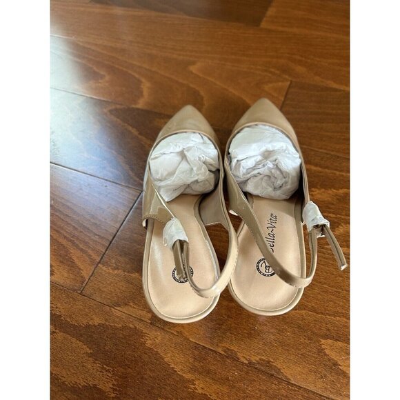 Bella Vita Tan Heels with Pointed Toe and Adjustable Slingback - Picture 6 of 6